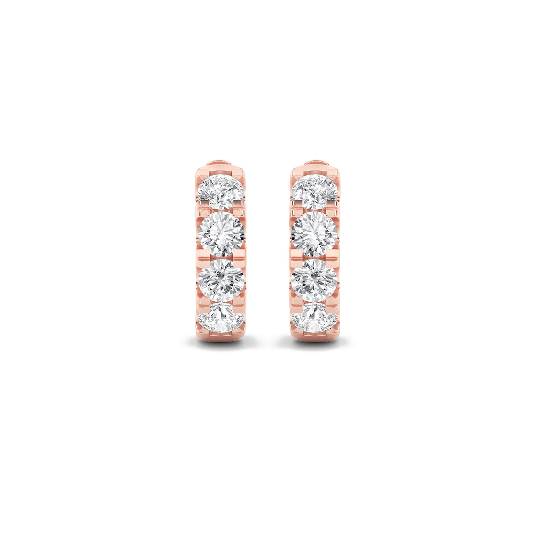 3Cttw Round Shaped Lab Grown Diamond (F/VS) Hoop Earrings in 14K Gold