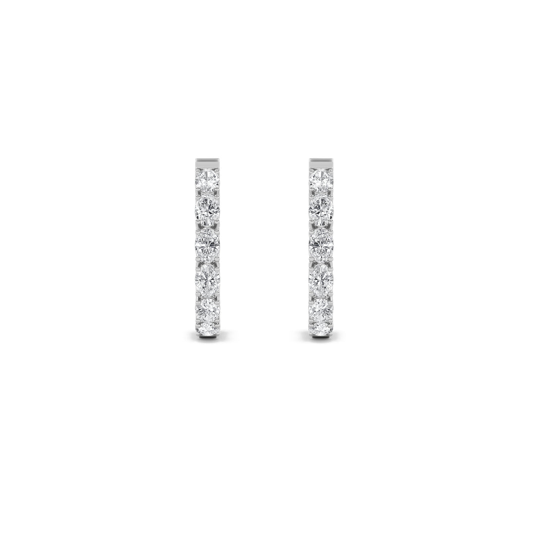 4Cttw Oval Shaped Lab Grown Diamond (G/VS) InsideOut Hoop Earrings in 14K Gold