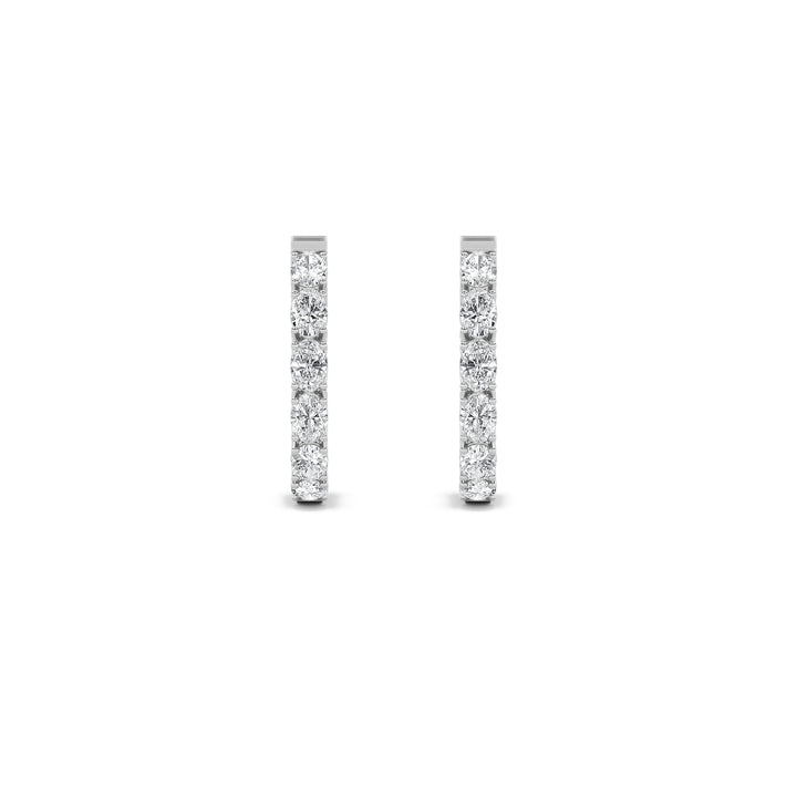 4Cttw Oval Shaped Lab Grown Diamond (G/VS) InsideOut Hoop Earrings in 14K Gold