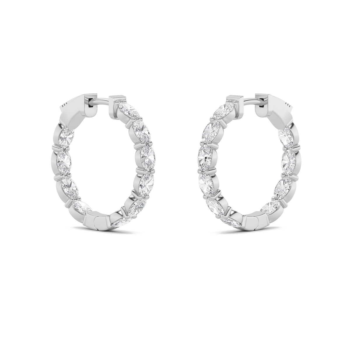 4Cttw Oval Shaped Lab Grown Diamond (G/VS) InsideOut Hoop Earrings in 14K Gold