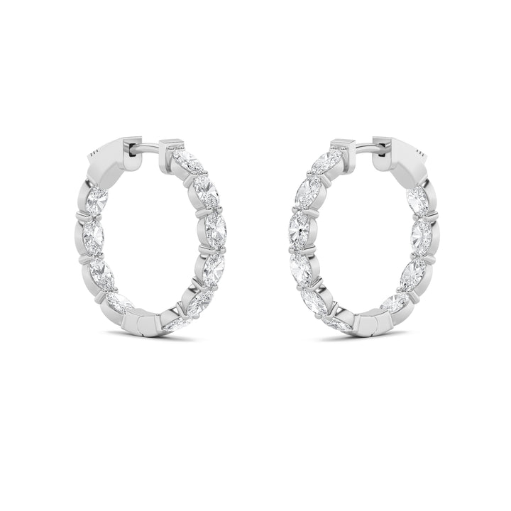 4Cttw Oval Shaped Lab Grown Diamond (G/VS) InsideOut Hoop Earrings in 14K Gold