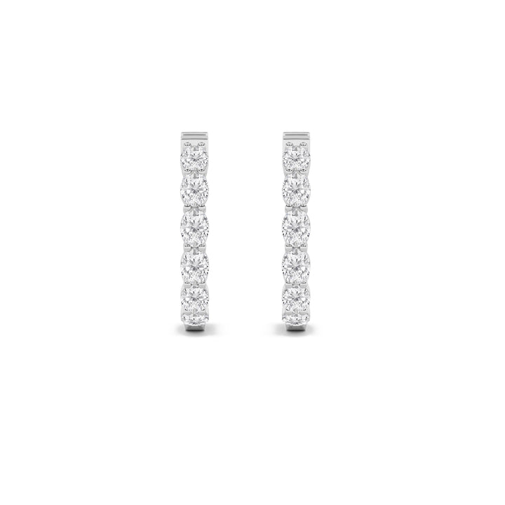 4Cttw Oval Shaped Lab Grown Diamond (G/VS) InsideOut Hoop Earrings in 14K Gold