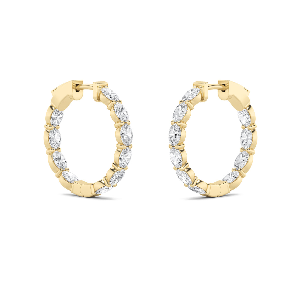 4Cttw Oval Shaped Lab Grown Diamond (G/VS) InsideOut Hoop Earrings in 14K Gold