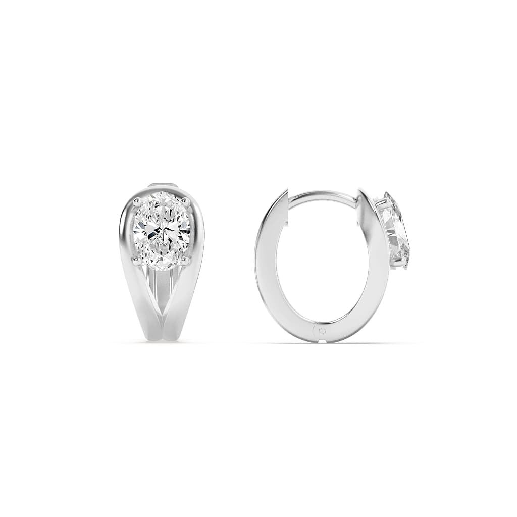 1.5Cttw Oval Shaped Lab Grown Diamond (F/VS) Fashion Earrings in 14K Gold