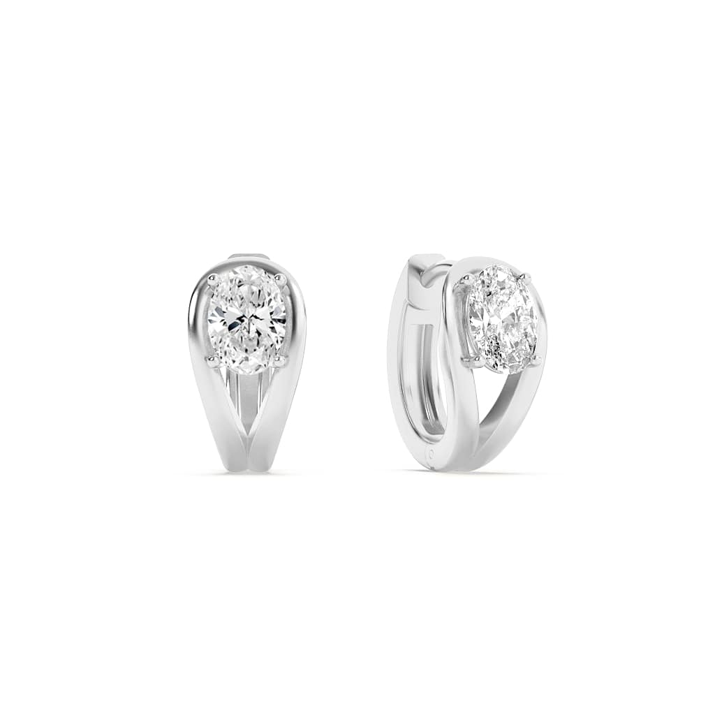 1.5Cttw Oval Shaped Lab Grown Diamond (F/VS) Fashion Earrings in 14K Gold