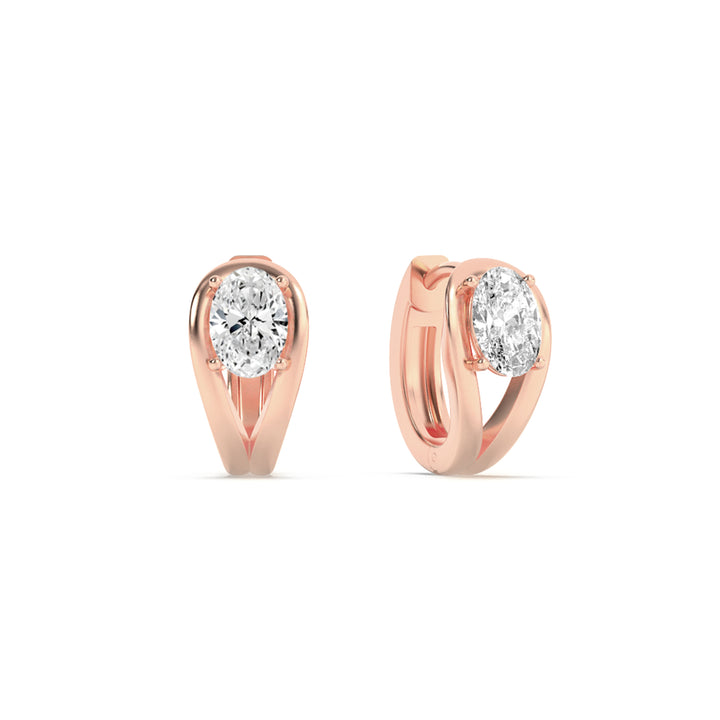 1.5Cttw Oval Shaped Lab Grown Diamond (F/VS) Fashion Earrings in 14K Gold