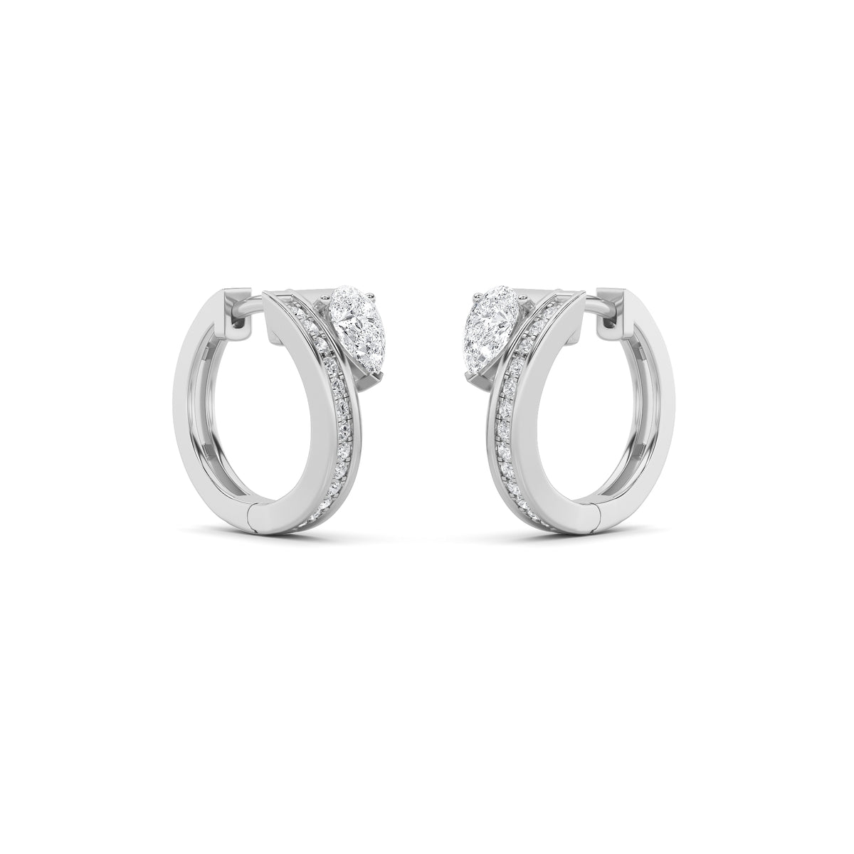 1.25Cttw Pear Shaped Lab Grown Diamond (F/VS) Fashion Earrings in 14K Gold