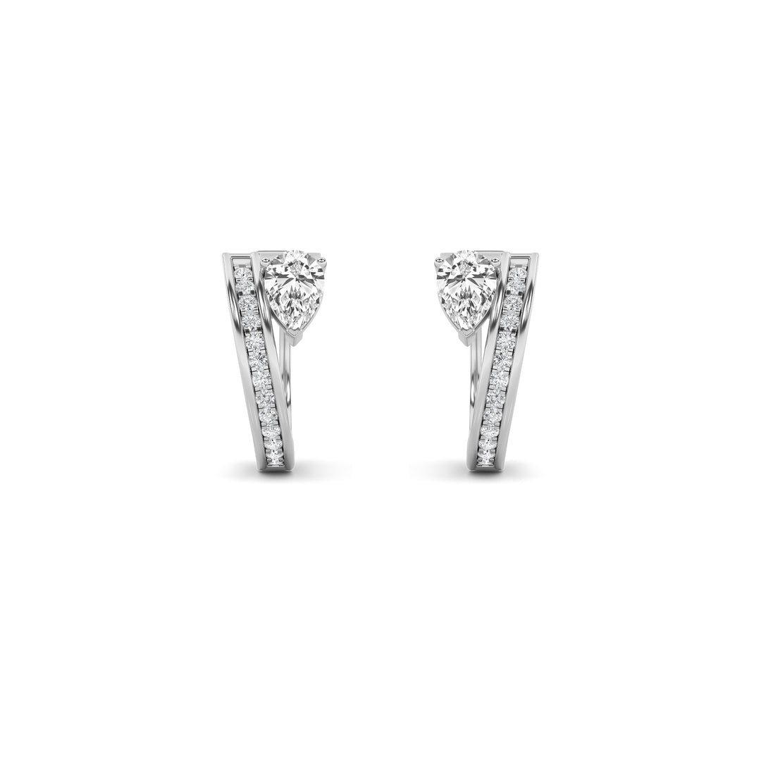 1.25Cttw Pear Shaped Lab Grown Diamond (F/VS) Fashion Earrings in 14K Gold