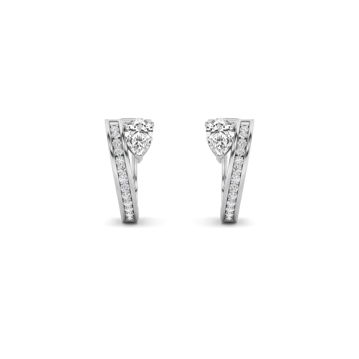 1.25Cttw Pear Shaped Lab Grown Diamond (F/VS) Fashion Earrings in 14K Gold