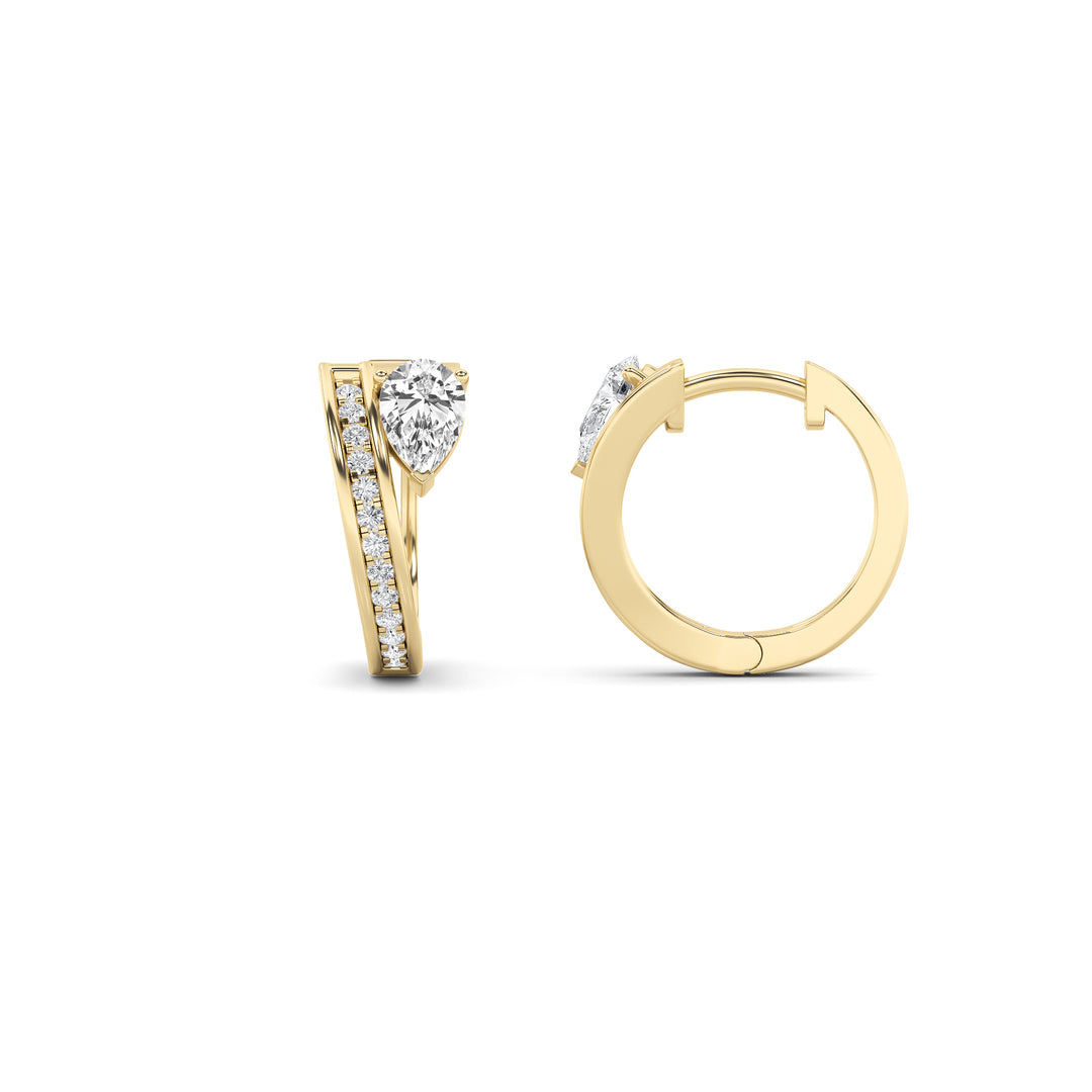 1.25Cttw Pear Shaped Lab Grown Diamond (G/VS) Fashion Earrings in 14K Gold
