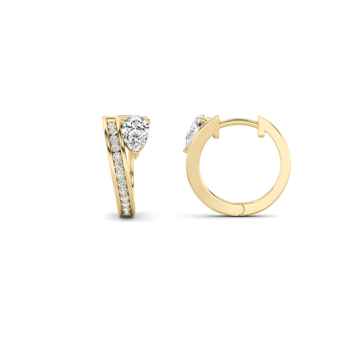1.25Cttw Pear Shaped Lab Grown Diamond (F/VVS) Fashion Earrings in 14K Gold