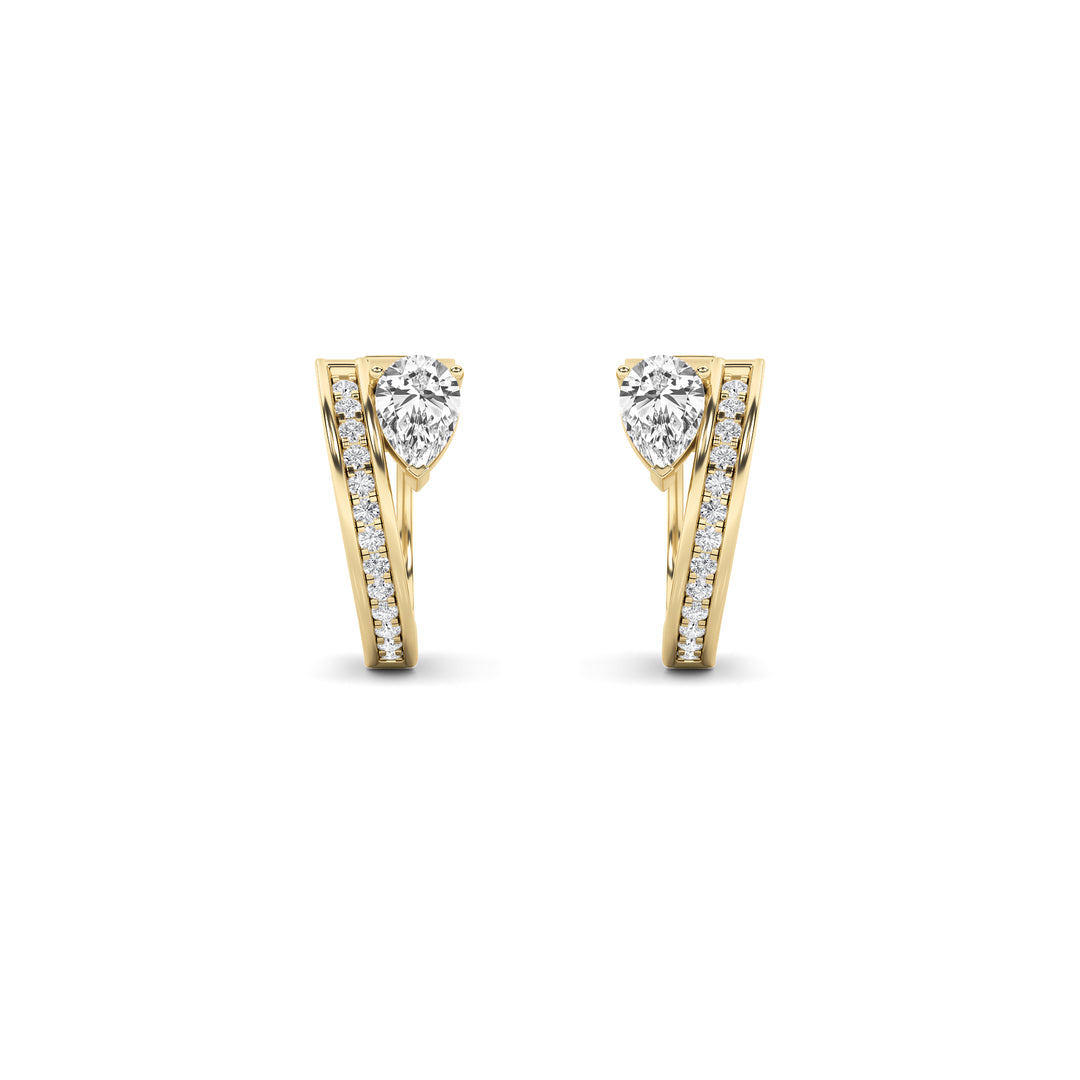 1.25Cttw Pear Shaped Lab Grown Diamond (F/VVS) Fashion Earrings in 14K Gold