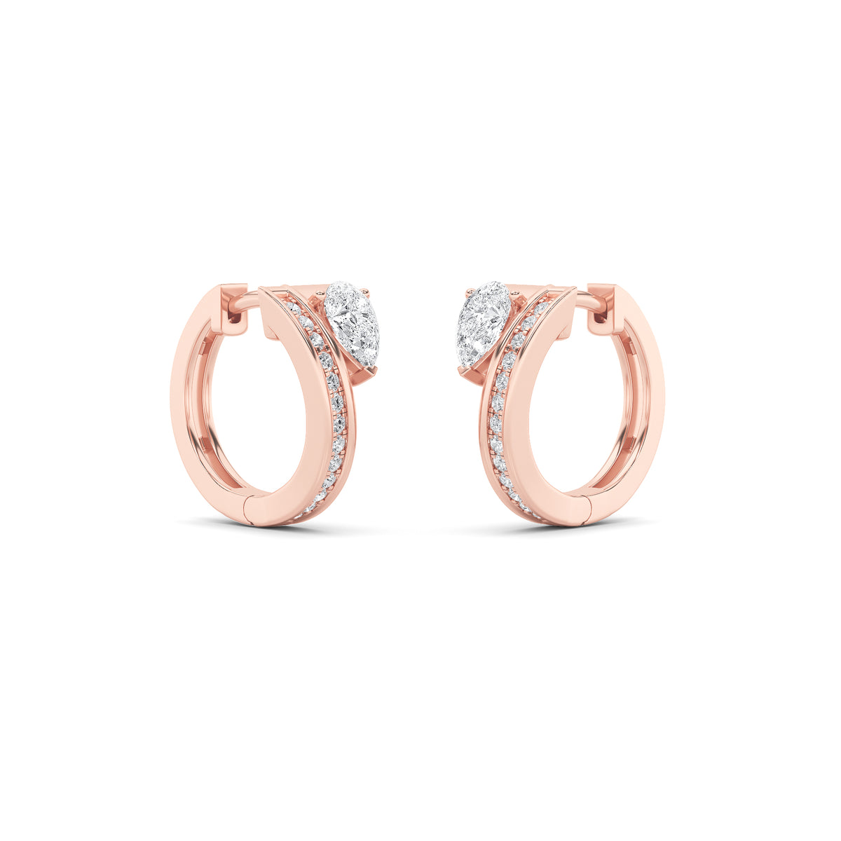 1.25Cttw Pear Shaped Lab Grown Diamond (F/VS) Fashion Earrings in 14K Gold