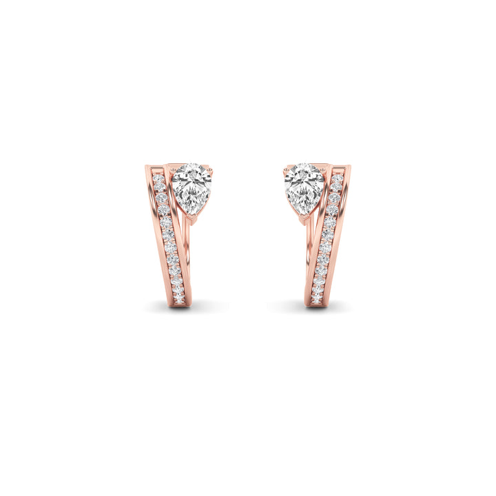1.25Cttw Pear Shaped Lab Grown Diamond (F/VS) Fashion Earrings in 14K Gold