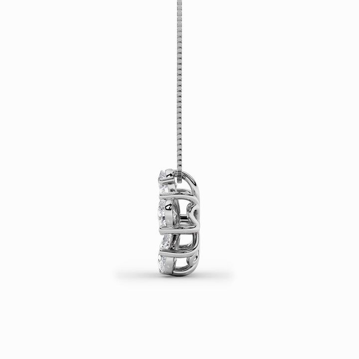 1.5Cttw Pear Shaped Lab Grown Diamond (F/VS) Floral Pendant in 14K Gold