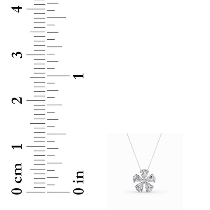 1.5Cttw Pear Shaped Lab Grown Diamond (F/VS) Floral Pendant in 14K Gold