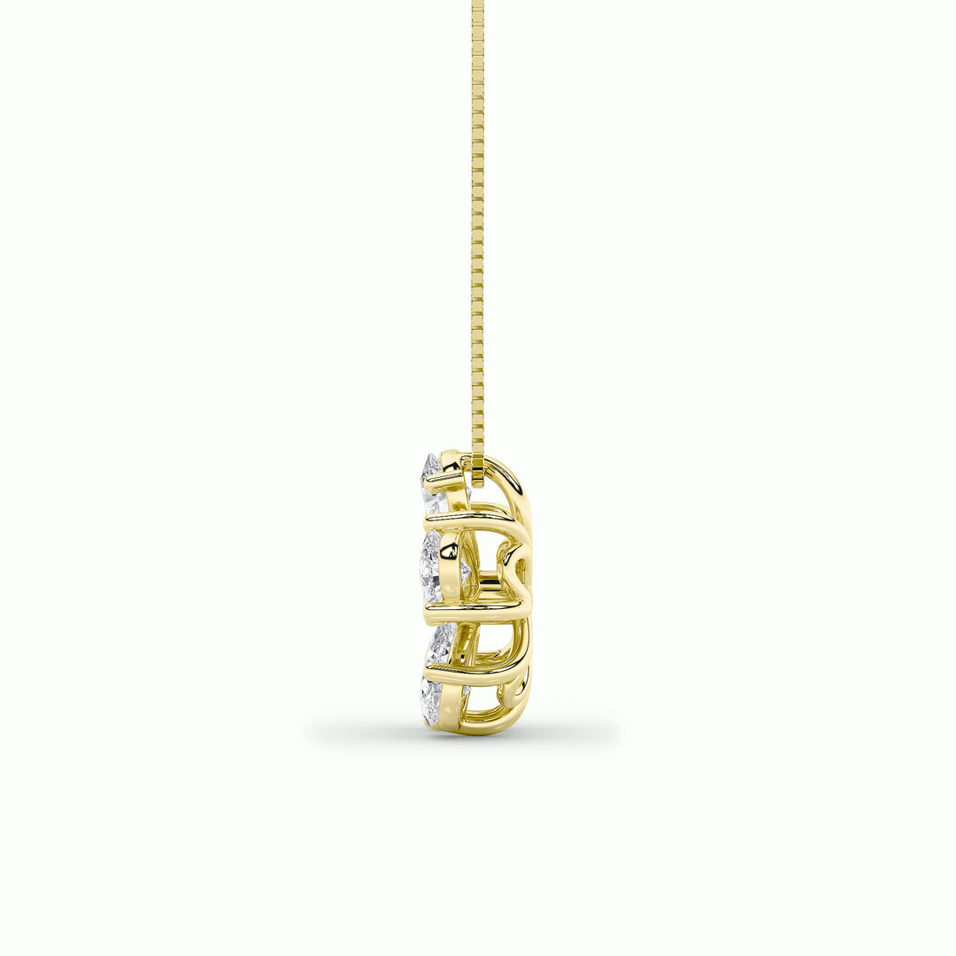 1.5Cttw Pear Shaped Lab Grown Diamond (F/VS) Floral Pendant in 14K Gold
