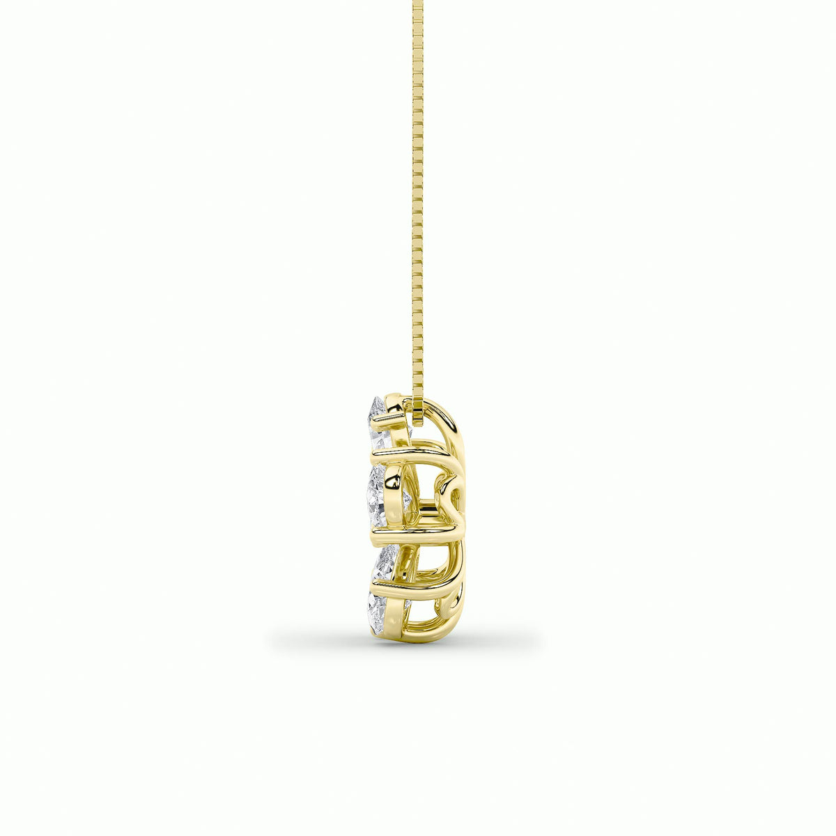 1.5Cttw Pear Shaped Lab Grown Diamond (F/VS) Floral Pendant in 14K Gold