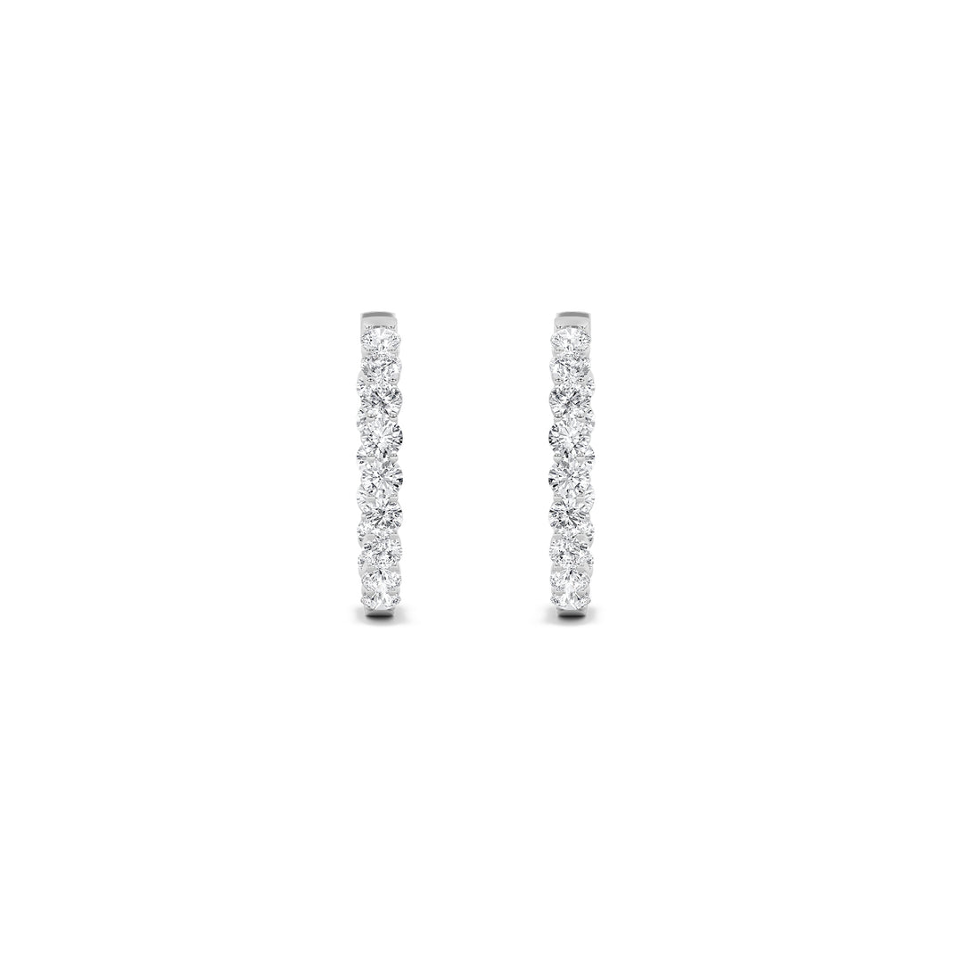 5Cttw Round Shaped Lab Grown Diamond (F/VS) Inside out Hoop Earrings in 14K Gold