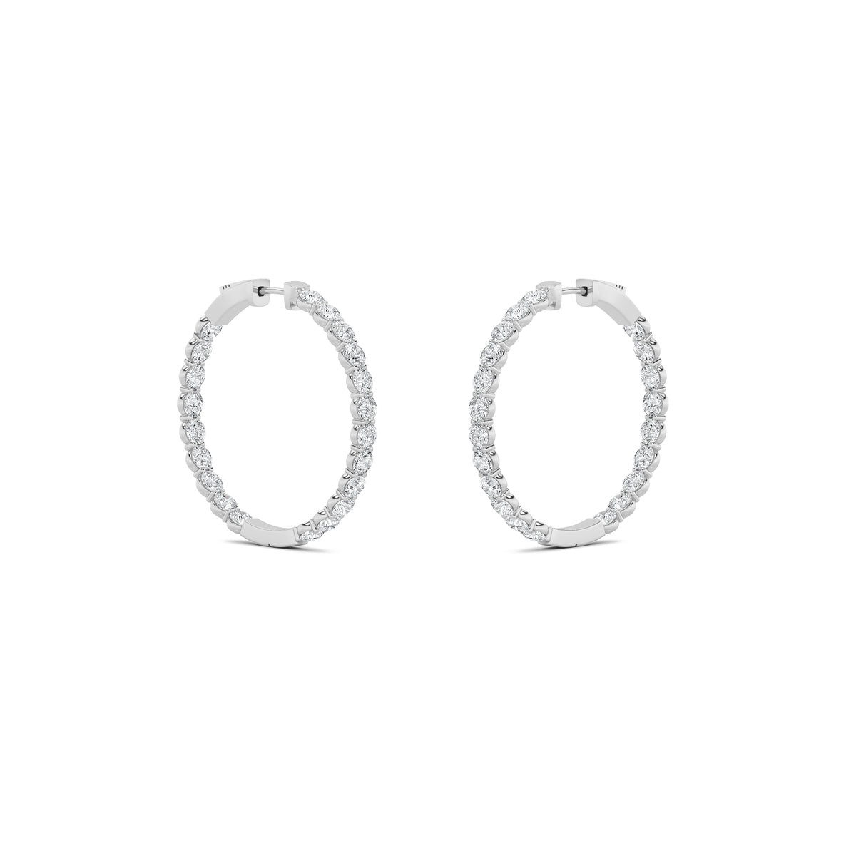7Cttw Round Shaped Lab Grown Diamond (G/VS) Inside out Hoop Earrings in 14K Gold
