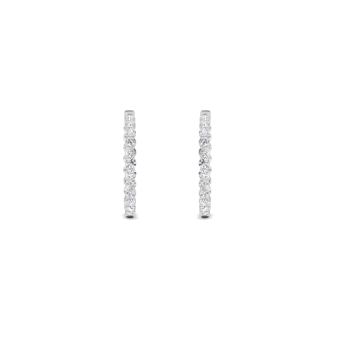 7Cttw Round Shaped Lab Grown Diamond (G/VS) Inside out Hoop Earrings in 14K Gold