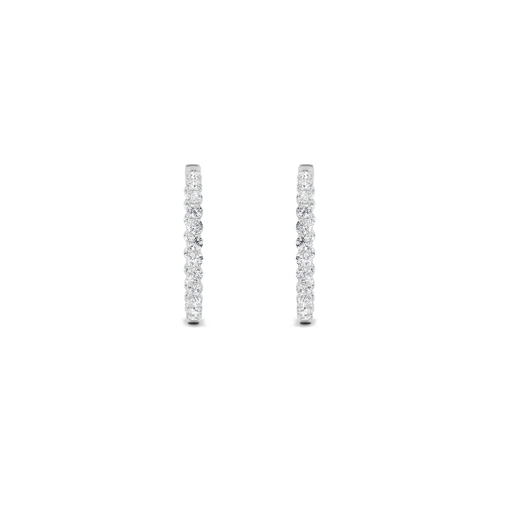 7Cttw Round Shaped Lab Grown Diamond (G/VS) Inside out Hoop Earrings in 14K Gold