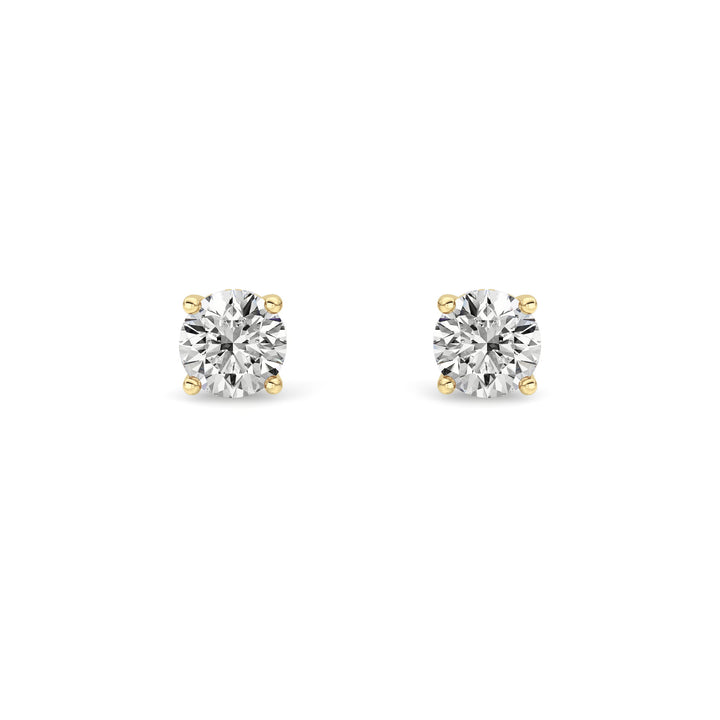 1.5Cttw Round Shaped Lab Grown Diamond (F/VS) Hidden Halo Stud Earrings in 14K Gold