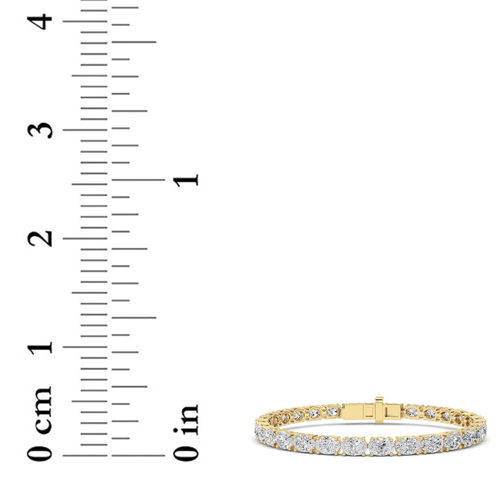 12Cttw Oval Shaped Lab Grown Diamond (F/VS) Tennis Bracelet in 14K Gold