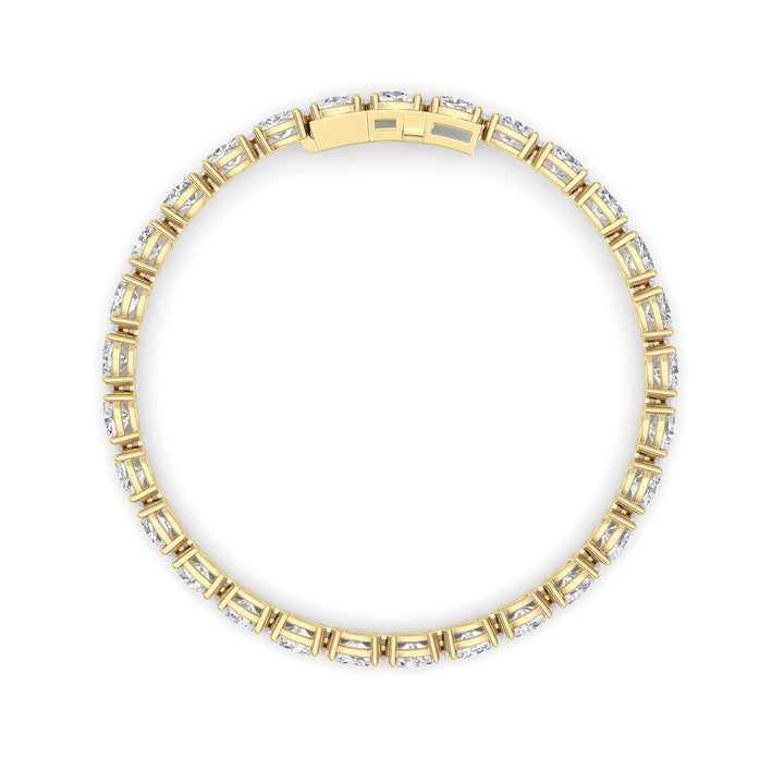 13Cttw Oval Shaped Lab Grown Diamond (F/VS) Classic Line Bracelet in 14K Gold
