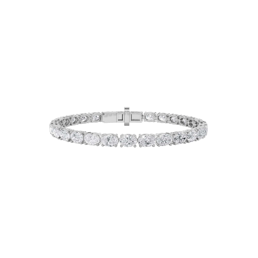 7Cttw Oval Shaped Lab Grown Diamond (F/VS) TennisBracelet in 14K Gold