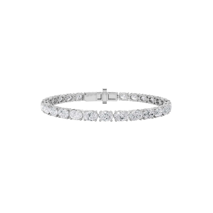 7Cttw Oval Shaped Lab Grown Diamond (F/VS) TennisBracelet in 14K Gold