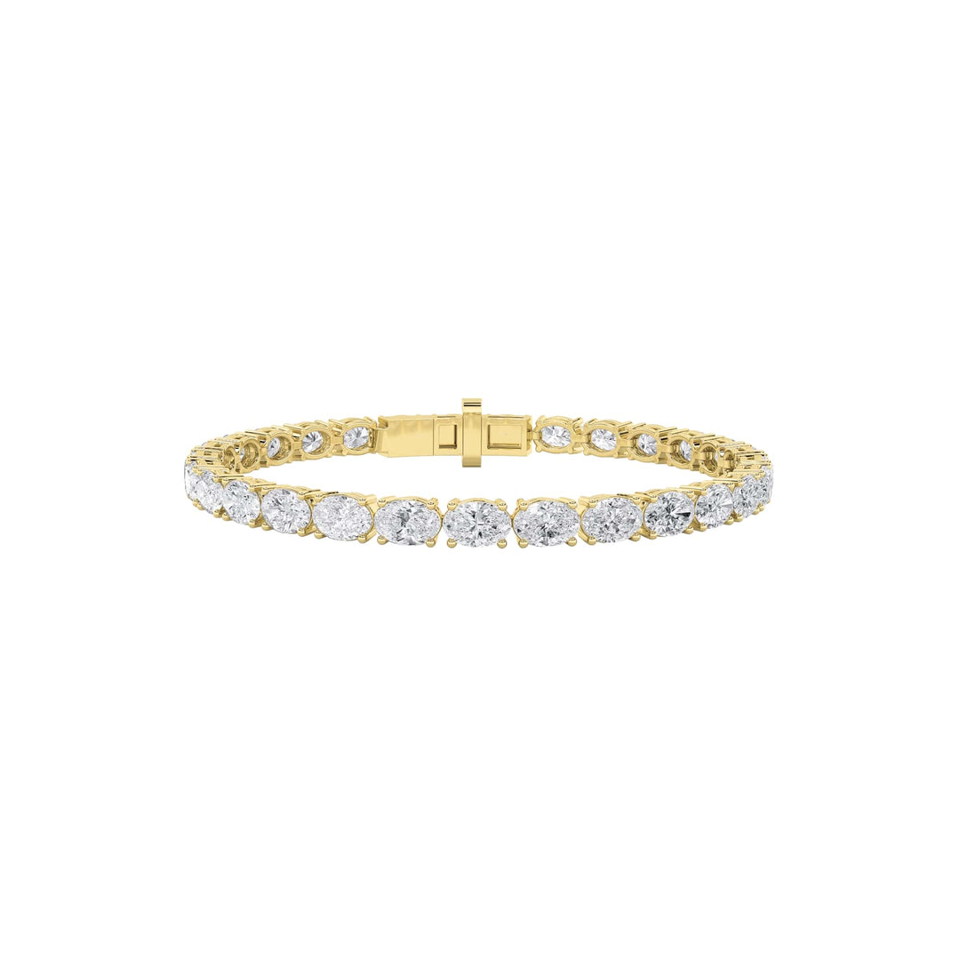 7Cttw Oval Shaped Lab Grown Diamond (F/VS) TennisBracelet in 14K Gold