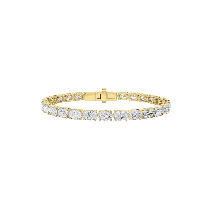 7Cttw Oval Shaped Lab Grown Diamond (F/VS) TennisBracelet in 14K Gold