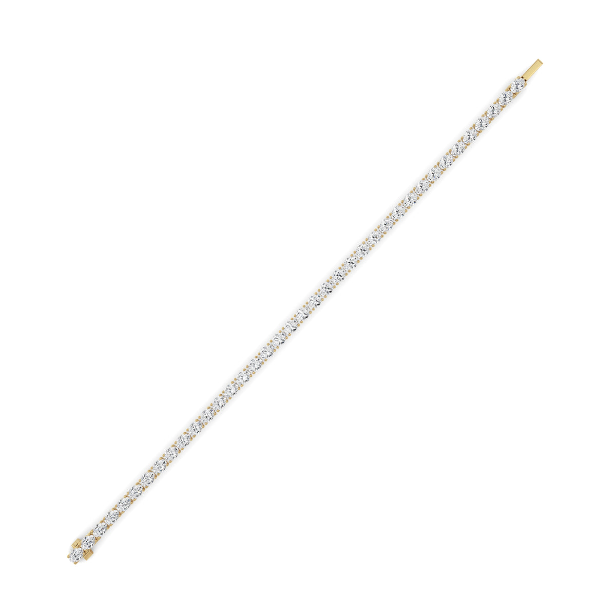 7Cttw Oval Shaped Lab Grown Diamond (F/VS) TennisBracelet in 14K Gold