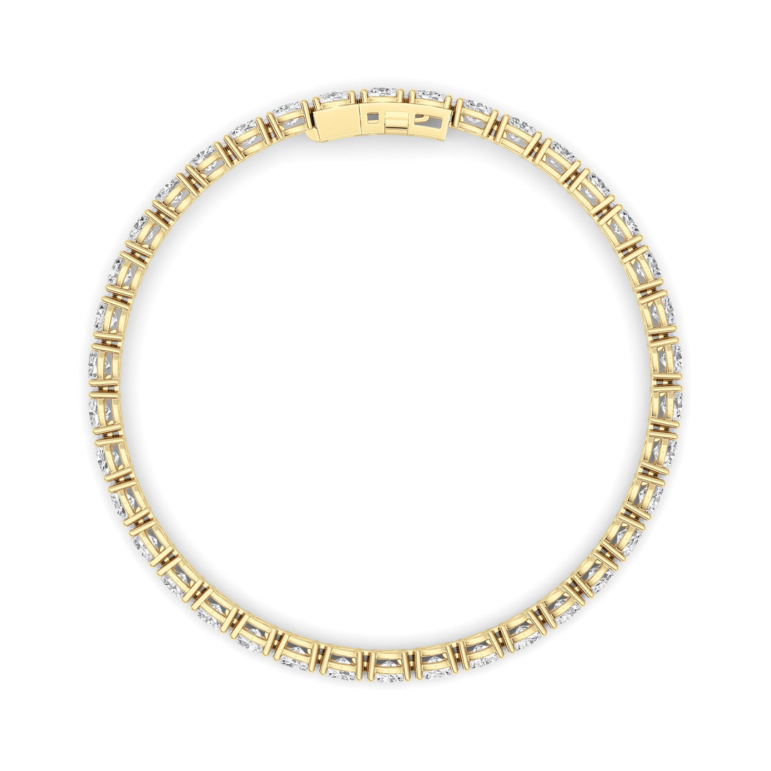 7Cttw Oval Shaped Lab Grown Diamond (F/VS) TennisBracelet in 14K Gold
