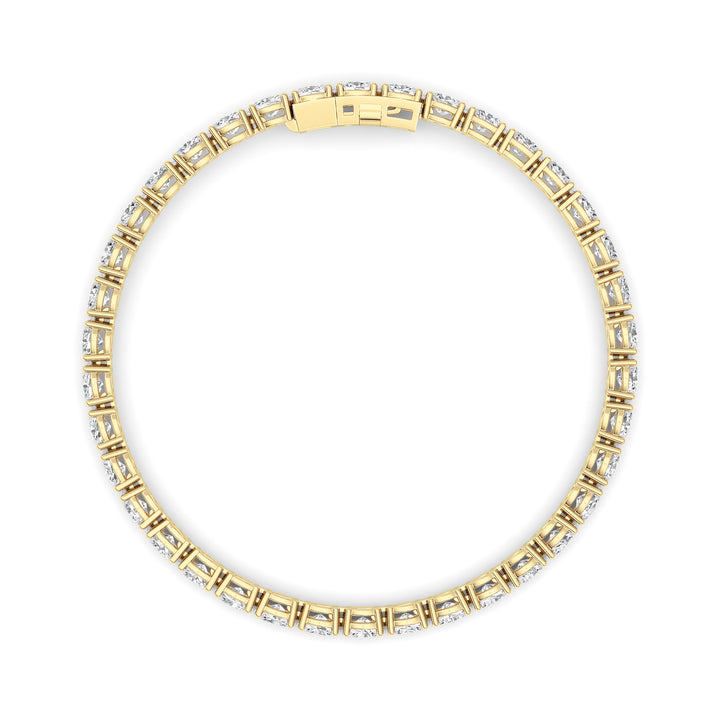 7Cttw Oval Shaped Lab Grown Diamond (F/VS) TennisBracelet in 14K Gold