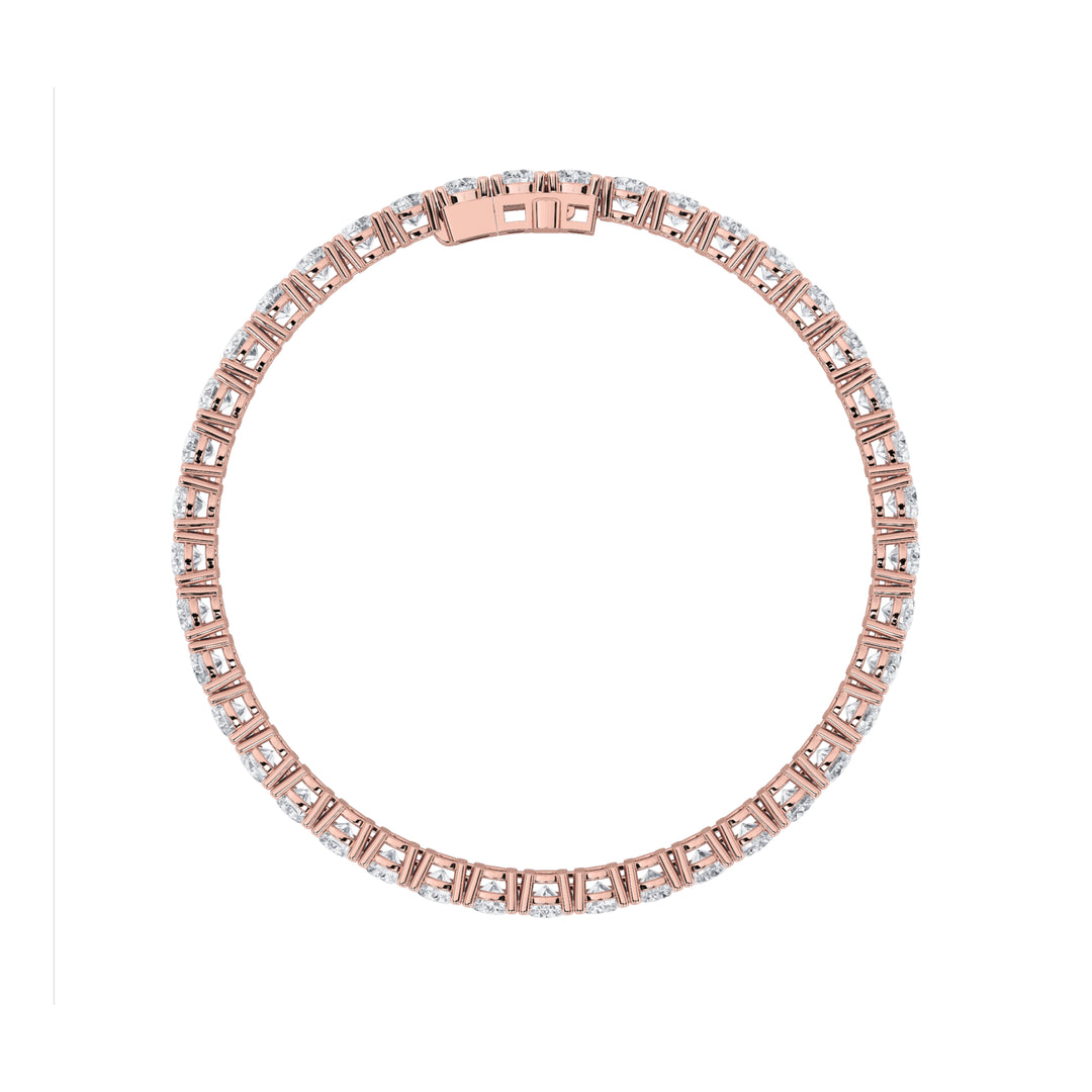 10Cttw Round Shaped Lab Grown Diamond (F/VS) Tennis Bracelet in 14K Gold