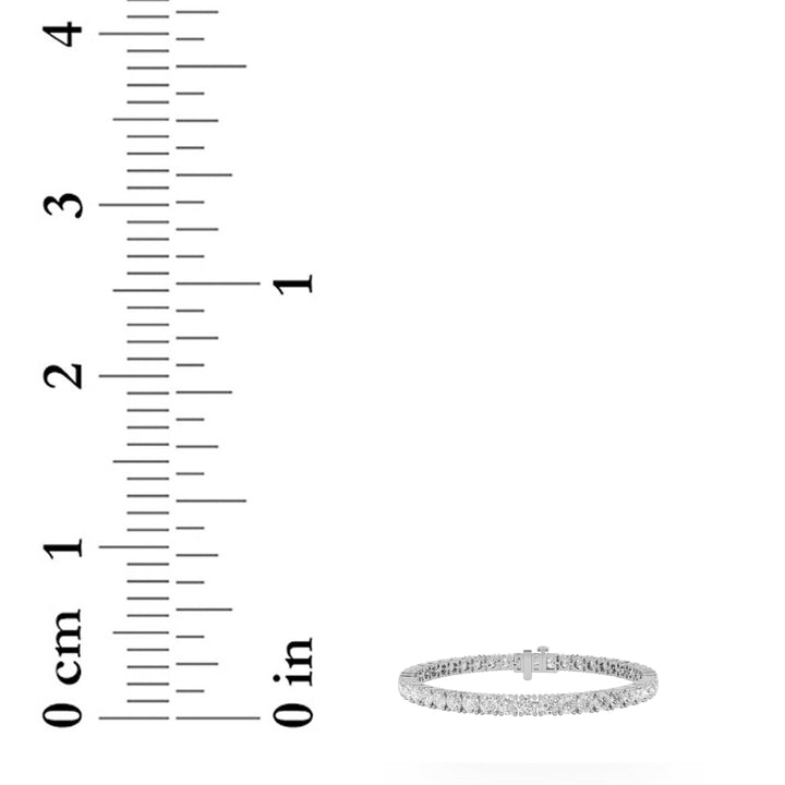 12Cttw Round Shaped Lab Grown Diamond (F/VS) Tennis Bracelet in 14K Gold