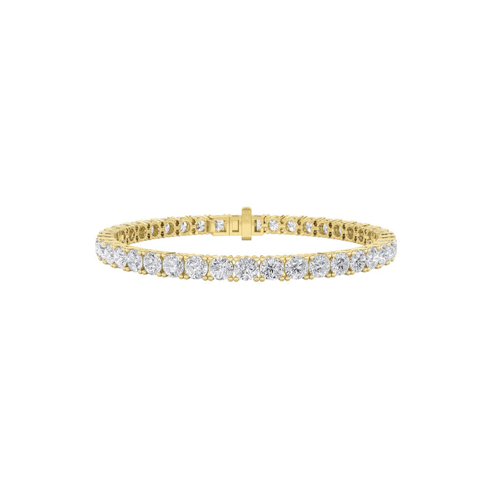 13Cttw Round Shaped Lab Grown Diamond (F/VS) Classic Tennis Bracelet in 14K Gold
