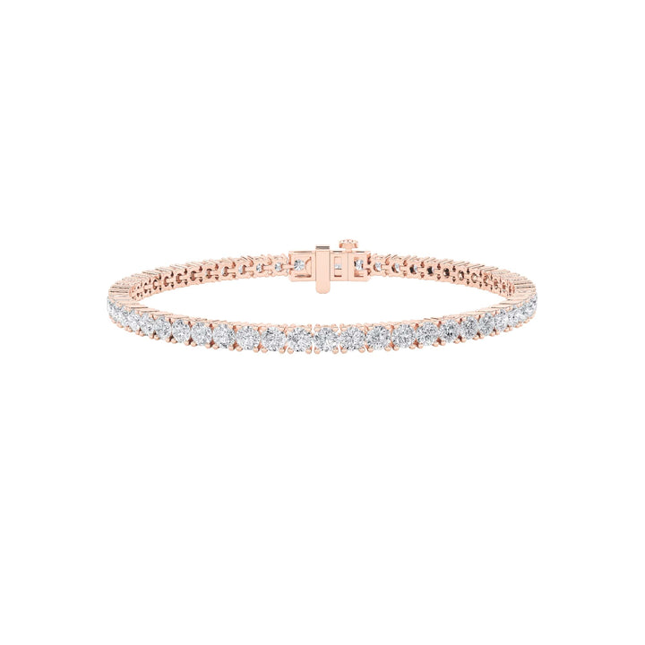 5Cttw Round Shaped Lab Grown Diamond (G/VS) Tennis Bracelet in 14K Gold