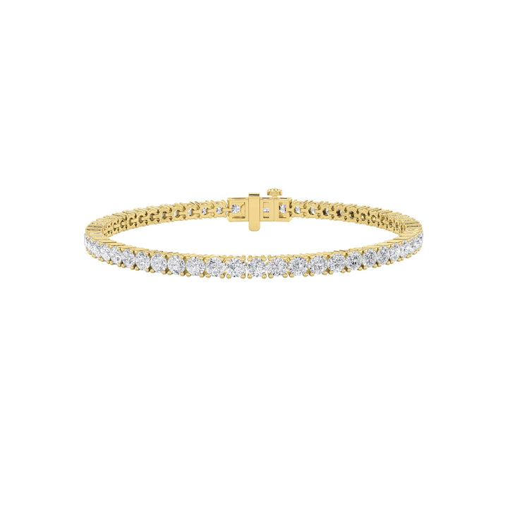 6Cttw Round Shaped Lab Grown Diamond (F/VS) Tennis Bracelet in 14K Gold
