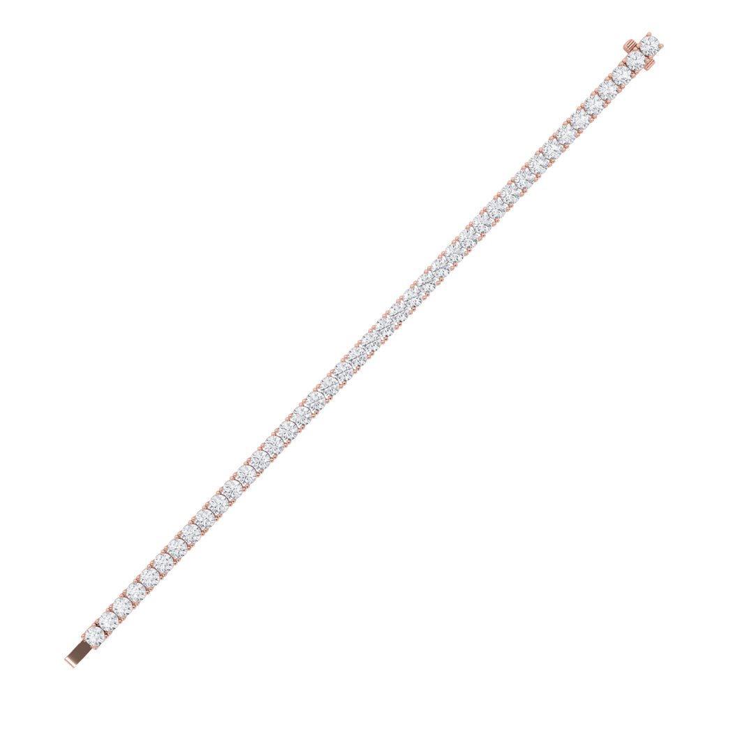 9Cttw Round Shaped Lab Grown Diamond (F/VS) Classic Tennis Bracelet in 14K Gold
