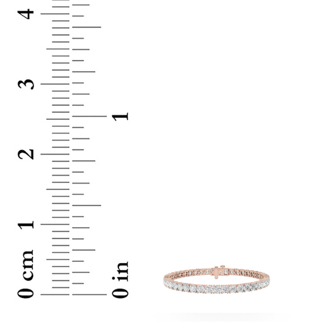 9Cttw Round Shaped Lab Grown Diamond (F/VS) Classic Tennis Bracelet in 14K Gold