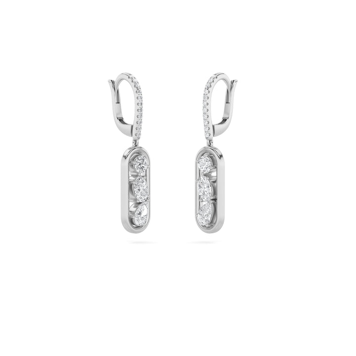 1.5Cttw Mixed Shaped Lab Grown Diamond (F/VS) Paperclip Dangle Earrings in 14K Gold