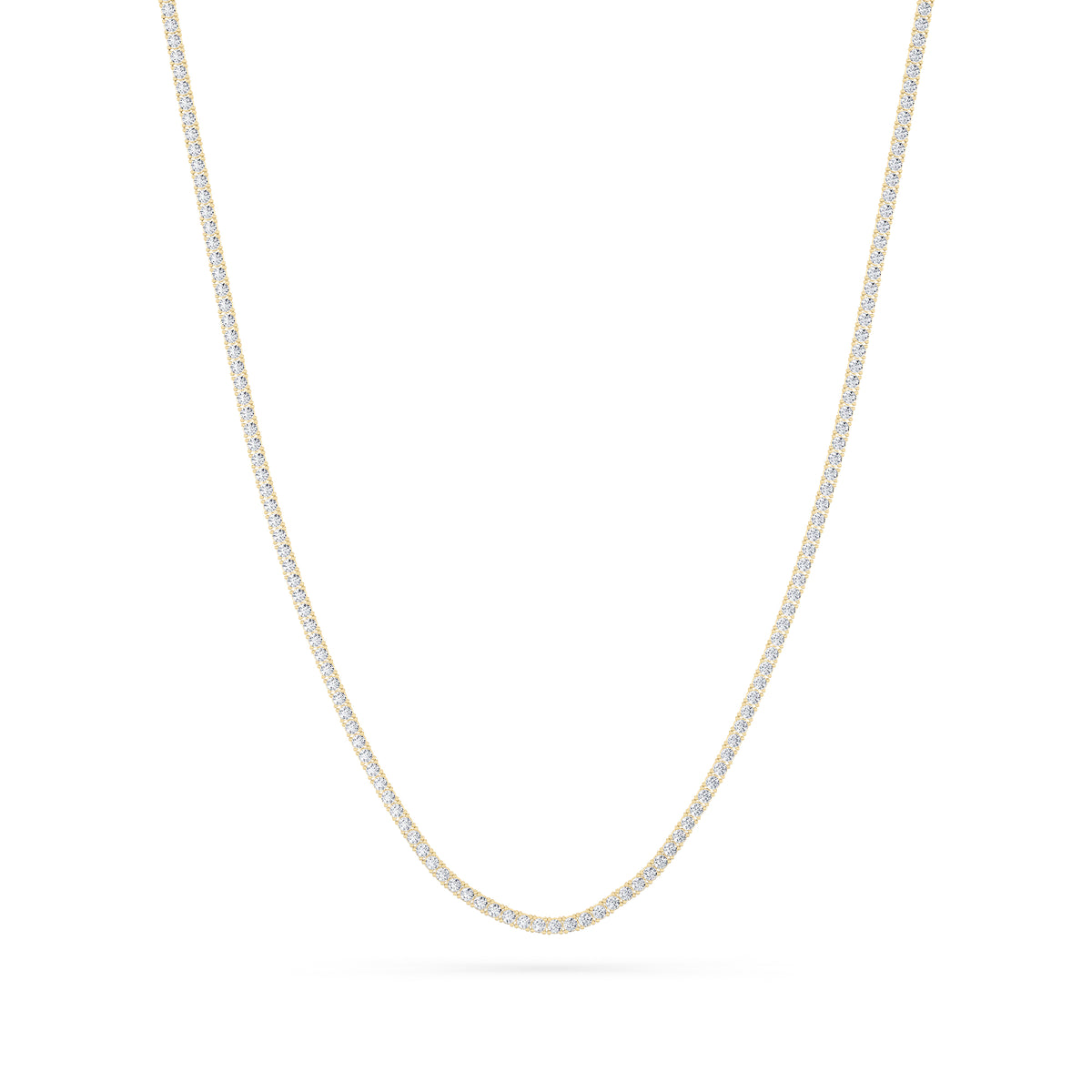 10Cttw Round Shaped Lab Grown Diamond (F/VS) Tennis Necklace in 14K Gold