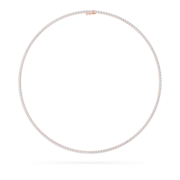 10Cttw Round Shaped Lab Grown Diamond (F/VS) Tennis Necklace in 14K Gold