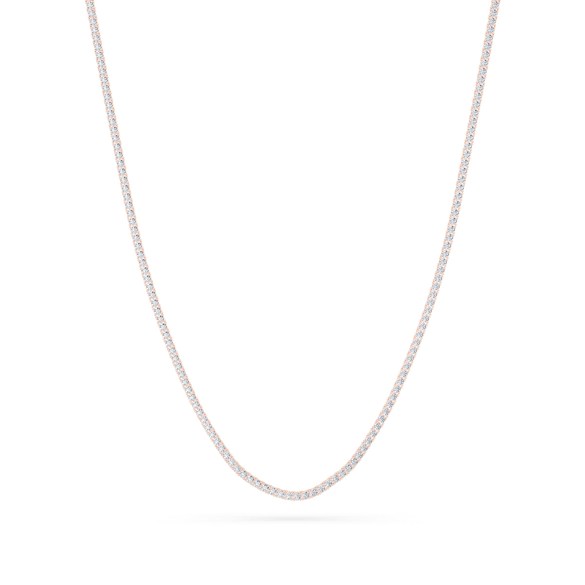 10Cttw Round Shaped Lab Grown Diamond (F/VS) Tennis Necklace in 14K Gold