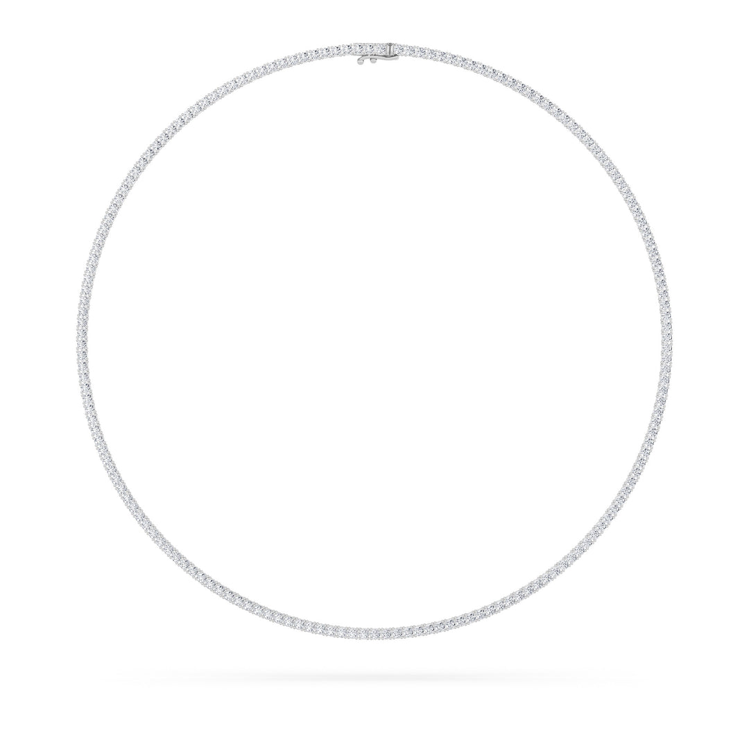9.5Cttw Round Shaped Lab Grown Diamond (F/VS) Petite Line Necklace in 14K Gold