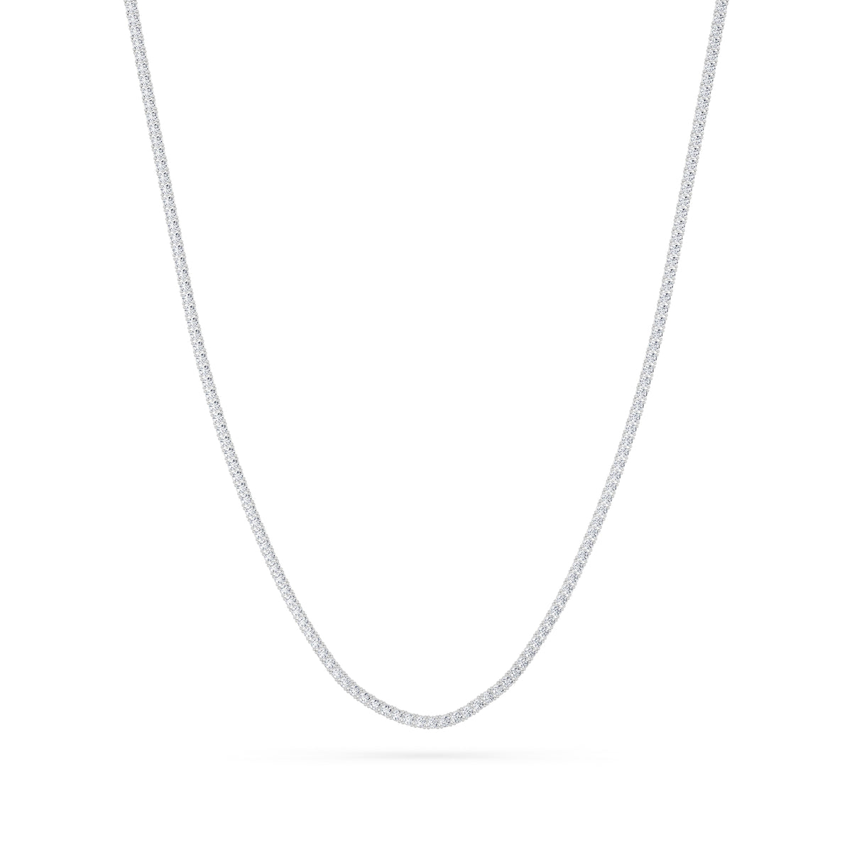 9.5Cttw Round Shaped Lab Grown Diamond (F/VS) Petite Line Necklace in 14K Gold