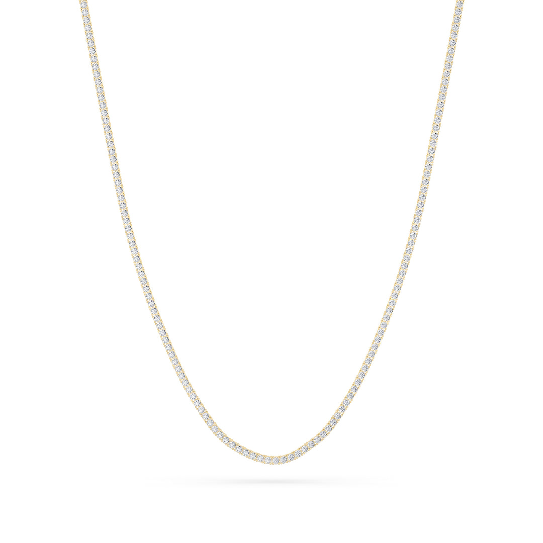 9.5Cttw Round Shaped Lab Grown Diamond (F/VS) Petite Line Necklace in 14K Gold